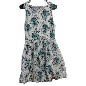 Speechless Floral Kids Dress - White‎ and Green